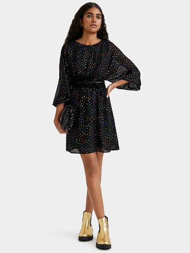 Mini dress with colorful dots print - 1