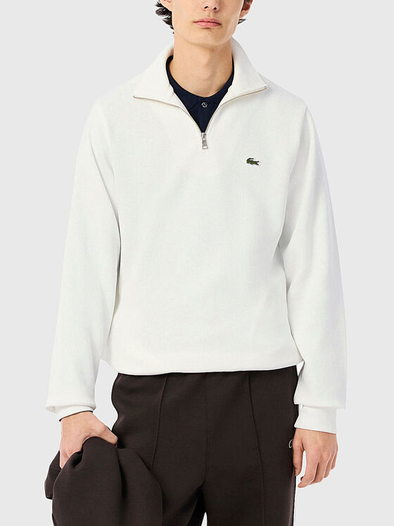 High neck zipped interlock sweatshirt - 1