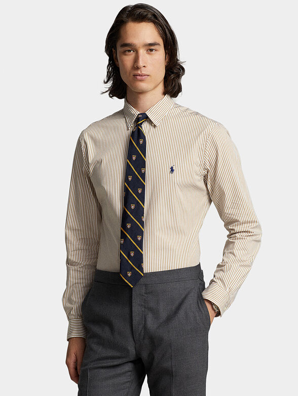 Beige shirt with logo detail - 1