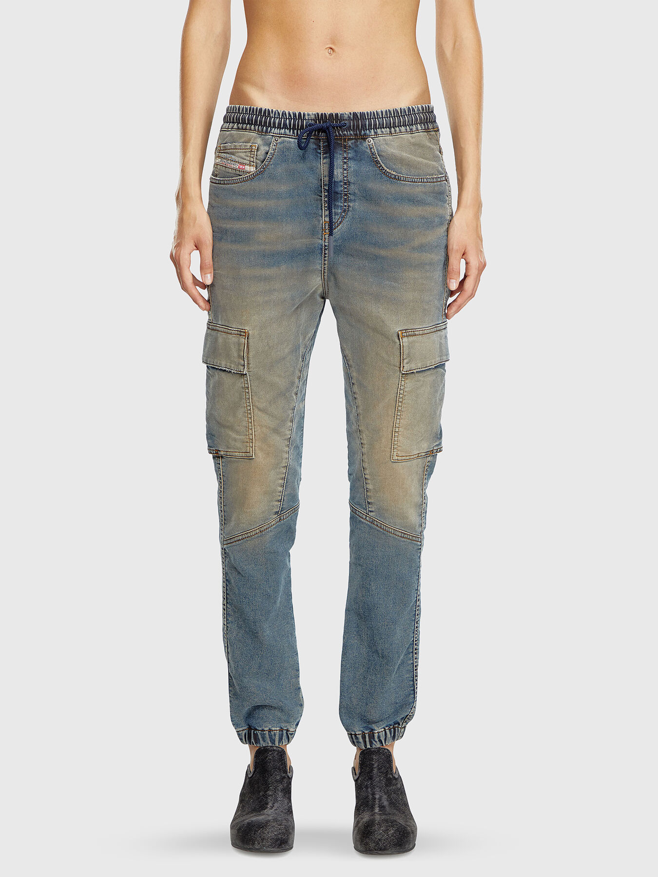 DIESEL>>2051 D-Ursy ドローストリング ジョギング ジーンズ 2051 D-URSY JOGG jeans with elastic waist and ties brand