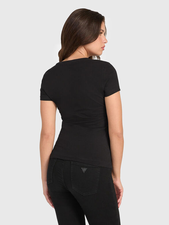 Cotton T-shirt with rhinestones - 3