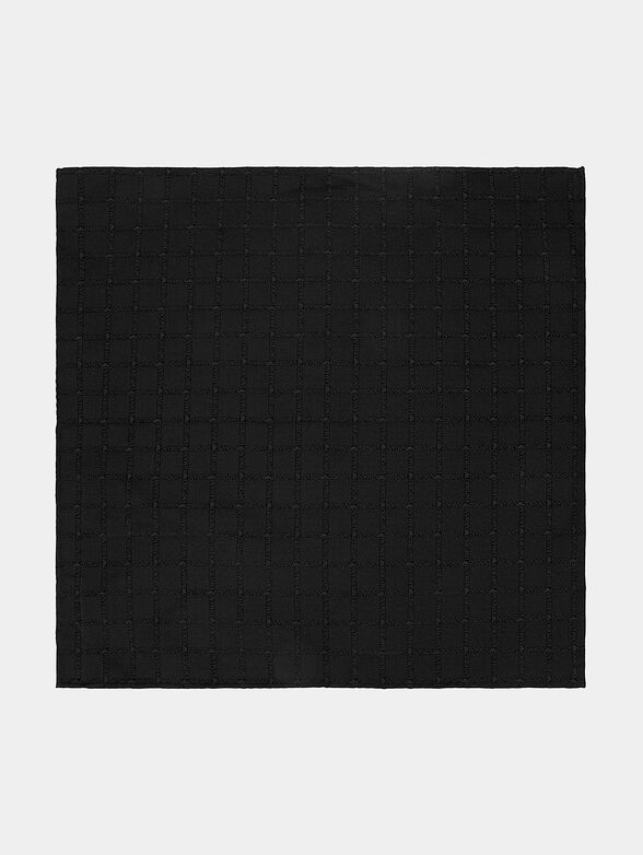 Black silk handkerchief with textured details - 1