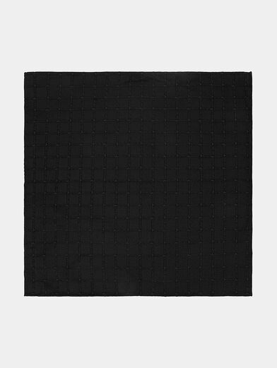 Black silk handkerchief with textured details - 1