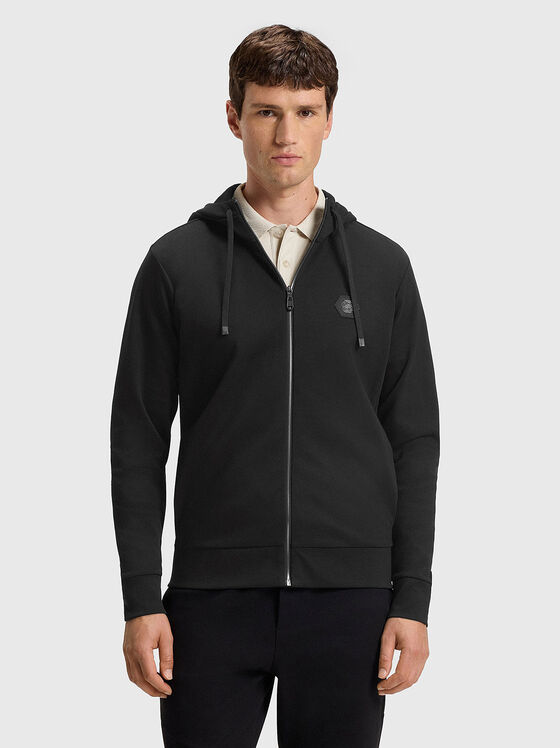 Cotton sweatshirt with hood and zip - 1