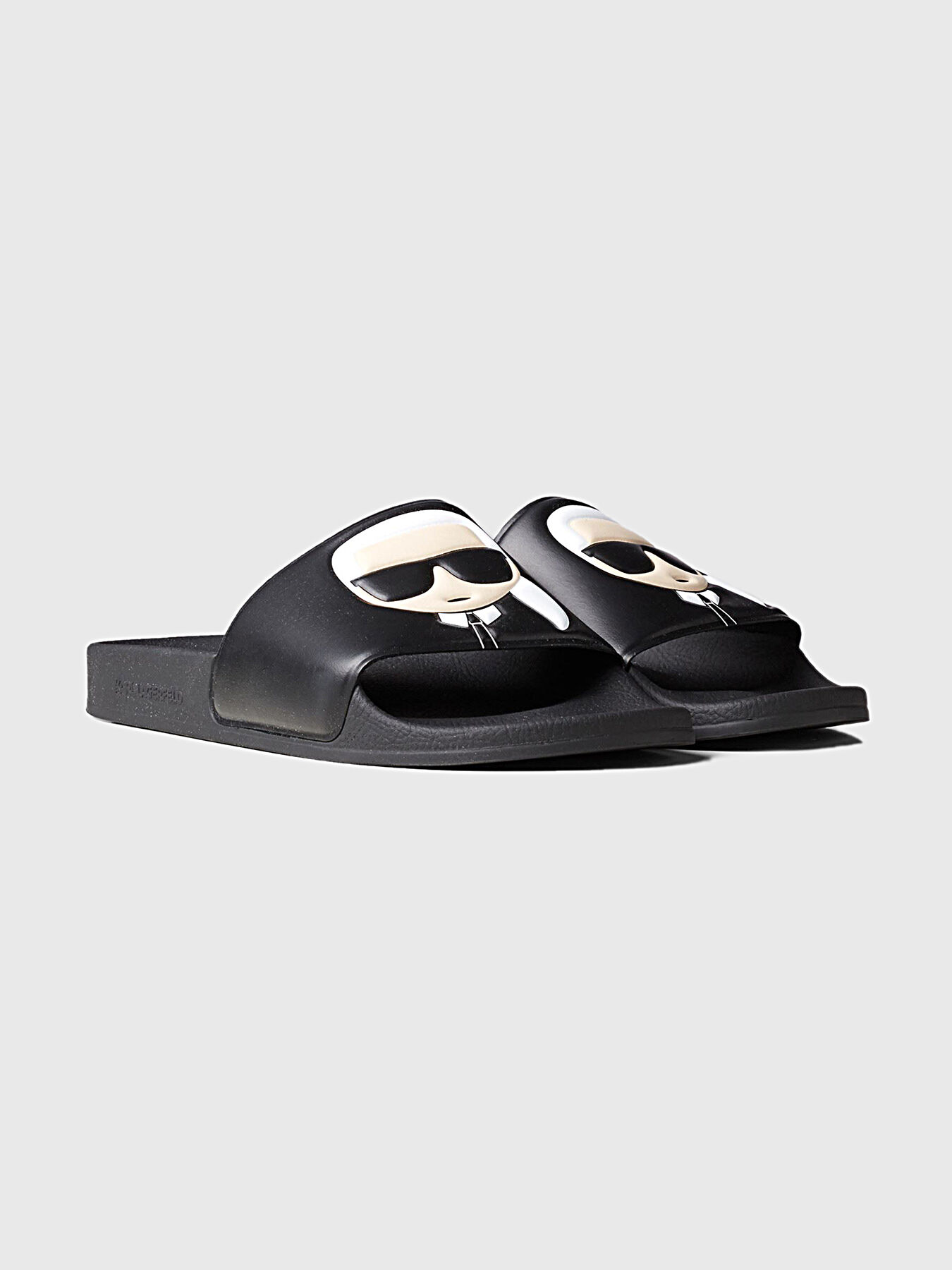 KARL LAGERFELD Kc Maison Logo Slide サンダル KARL LAGERFELD Men's Kondo Maison Karl Slide Sandals - Black