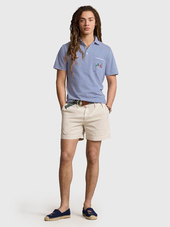 Striped Polo-shirt with embroidered pocket - 2