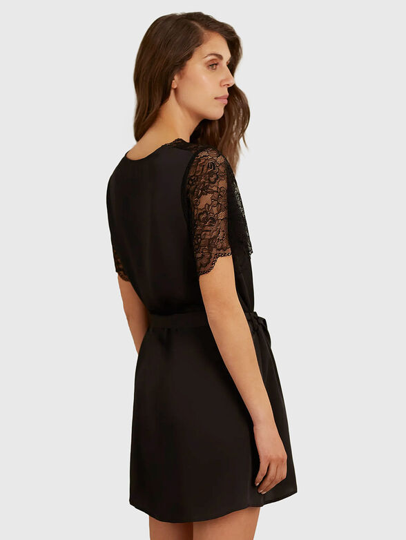 BELLATRIX black kimono with lace detail - 2