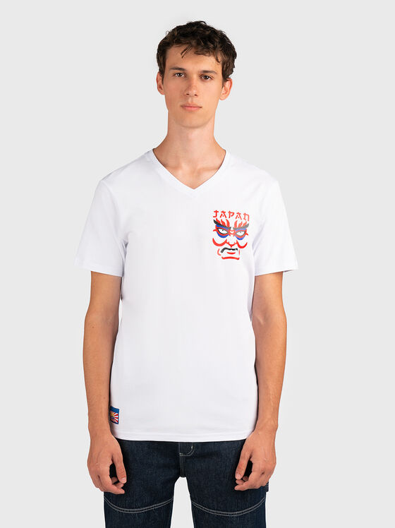 TV041 T-shirt with V-neck and print - 1