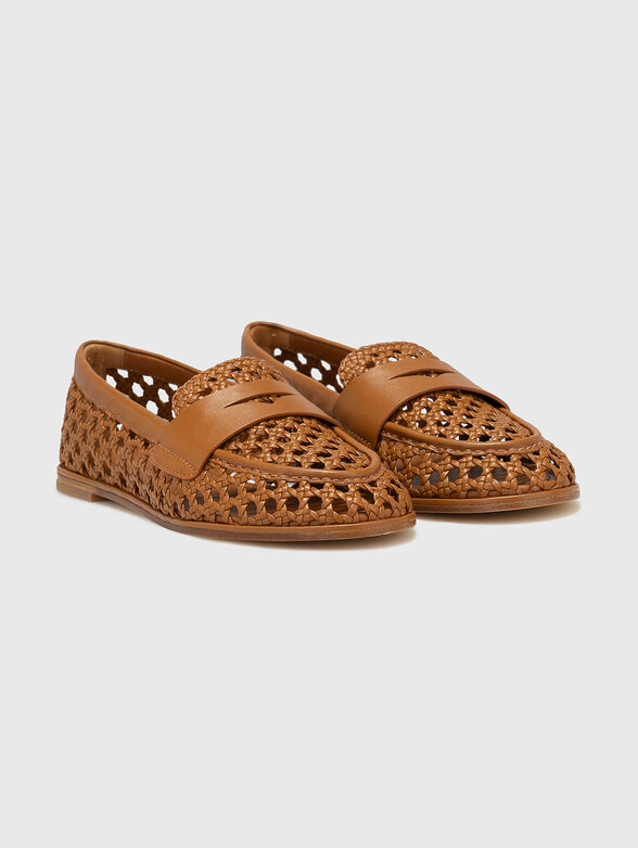 Leather loafers with a woven texture  - 2