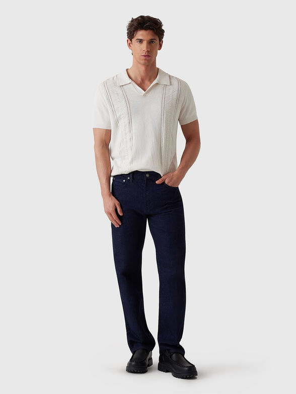 Sweater with collar and perforations - 1