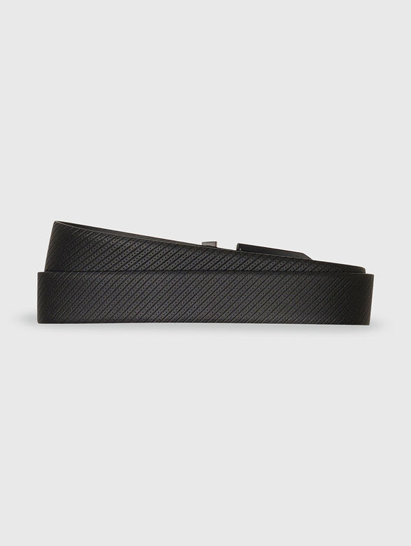 Leather belt with logo buckle - 2