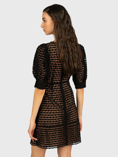 Cotton eyelet mini dress - 4