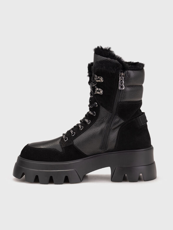 SAPPORO leather boots with logo detail - 4