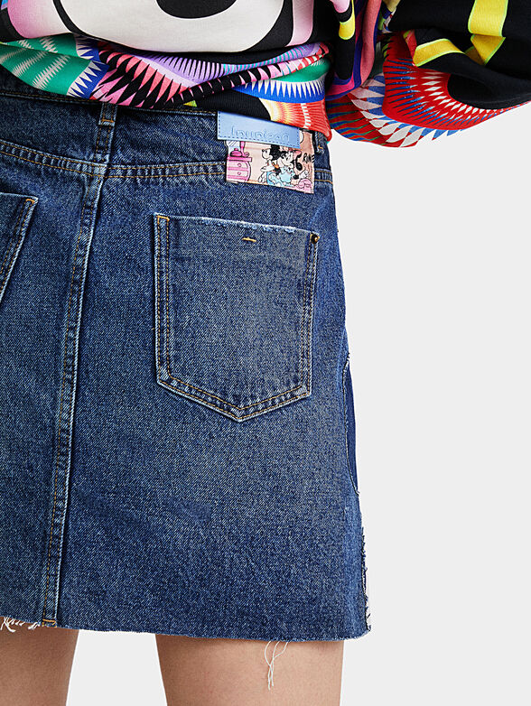 Denim skirt with Mickey applique  - 3