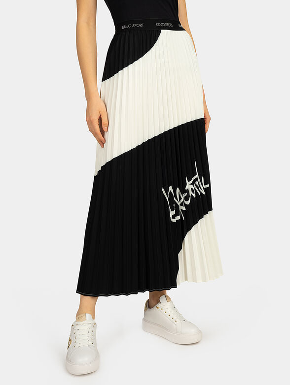 Skirt with soleil with color-block effect - 1