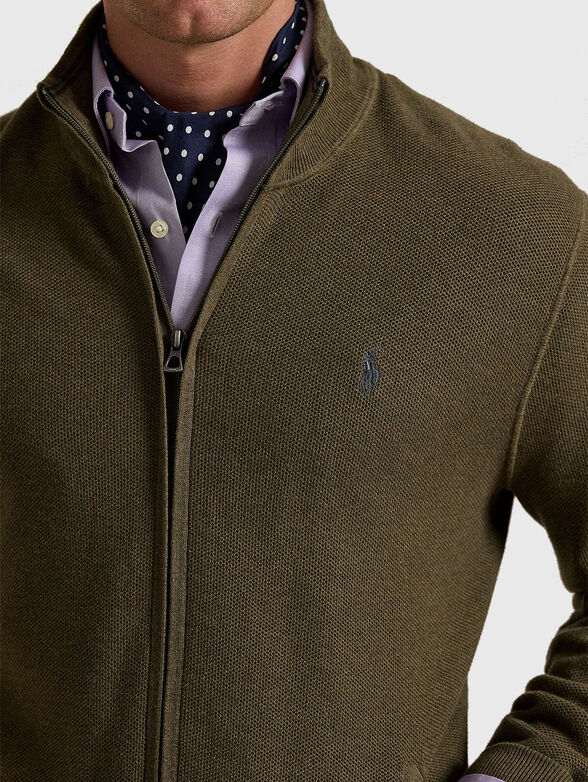 Cotton cardigan with logo - 4