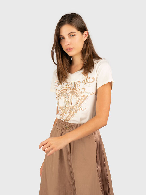 Памучна тениска с принт - 1