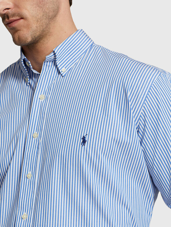 Cotton shirt with logo embroidery - 4