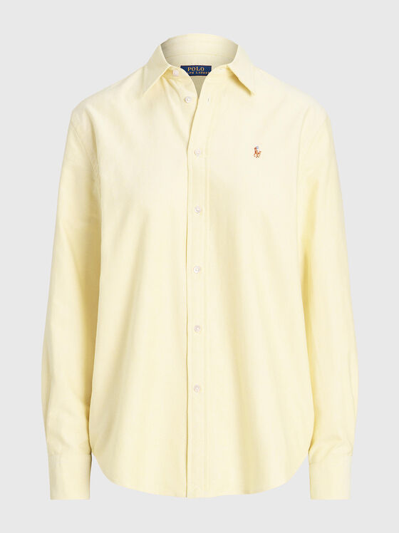 Cotton shirt with colourful logo embroidery - 1