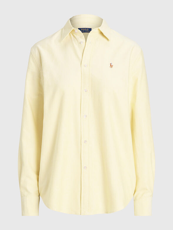 Cotton shirt with colourful logo embroidery - 1