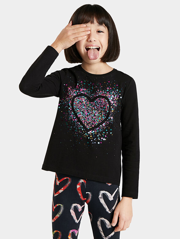 Blouse with long sleeves and art details - 1