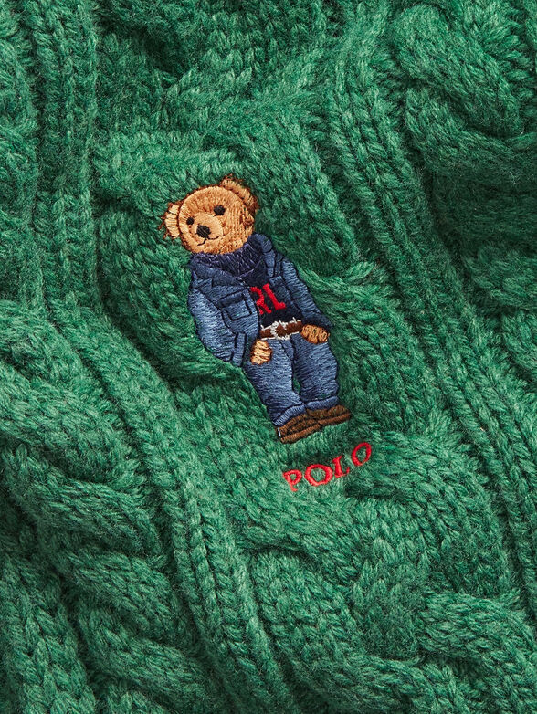 Knitted scarf with Polo Bear embroidery - 2