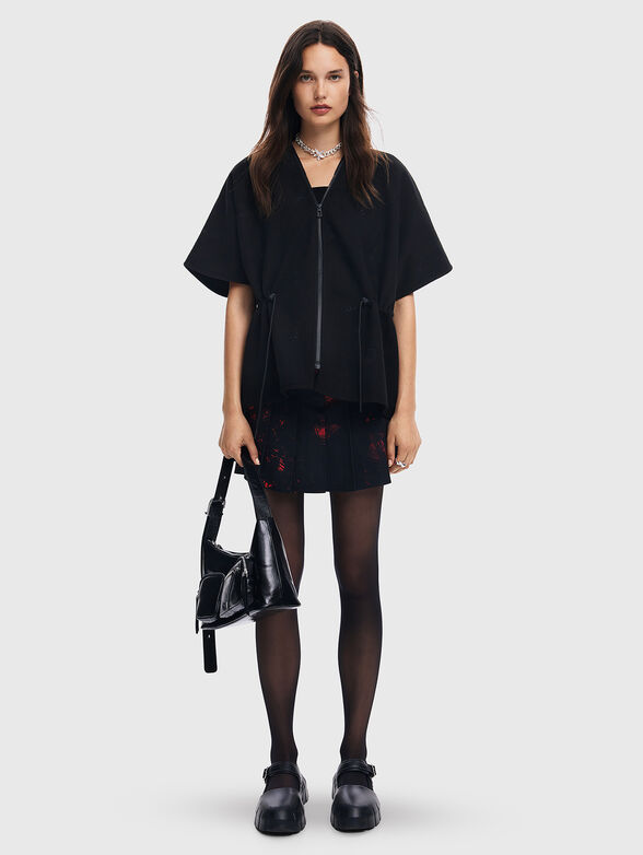 Black poncho with zip - 2