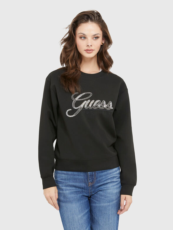 Black sweatshirt with logo detail - 1