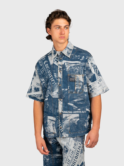 Denim shirt with print