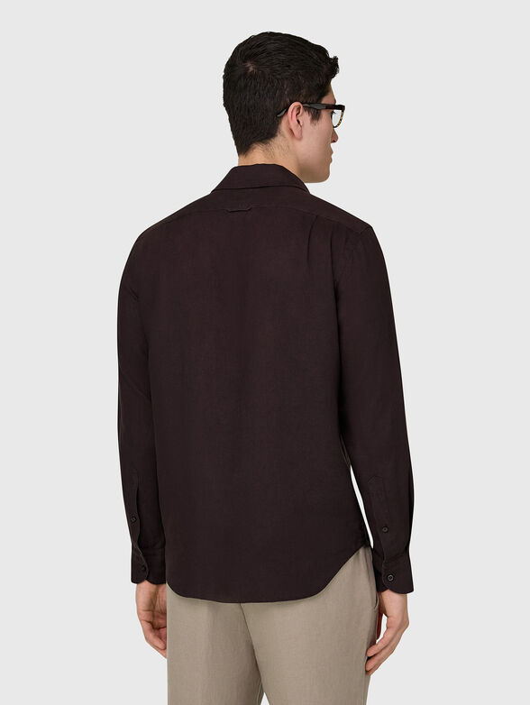 Dark brown linen shirt - 3