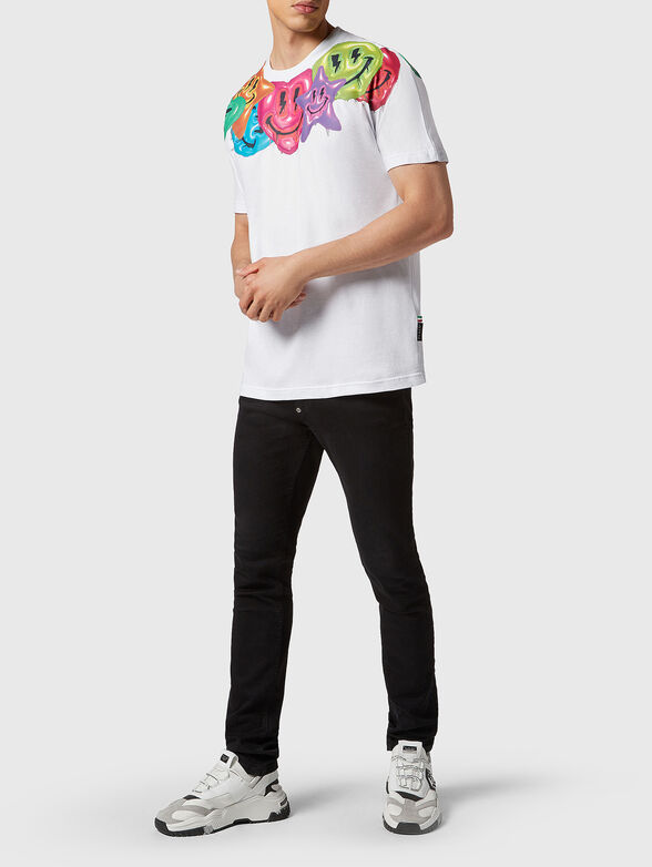 SMILE round neck T-shirt in black - 3