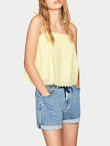 BAZILE High waist denim shorts - 5