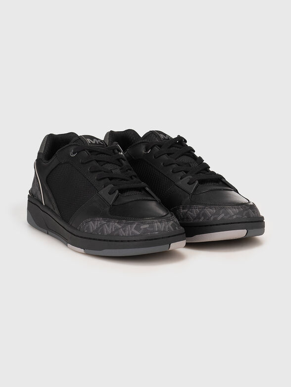 Leather sneakers with monogram logo - 2