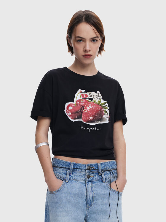 Cotton T-shirt with print - 1