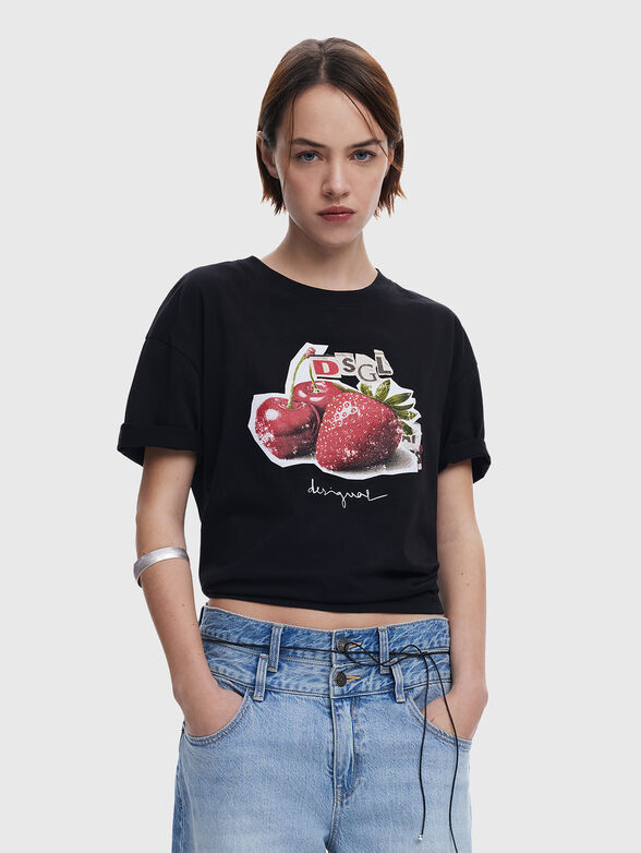 Cotton T-shirt with print - 1