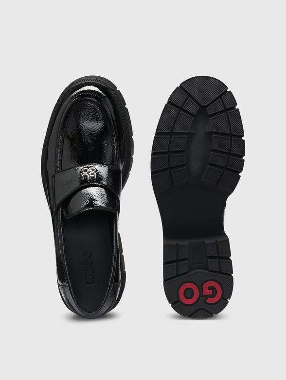 Leather loafers with logo - 4