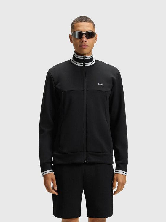 Cotton sweatshirt with zip - 1