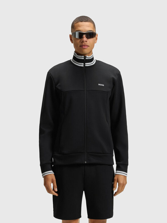 Cotton sweatshirt with zip - 1