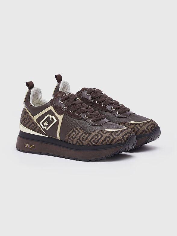 Platform sneakers with monogram logo - 2