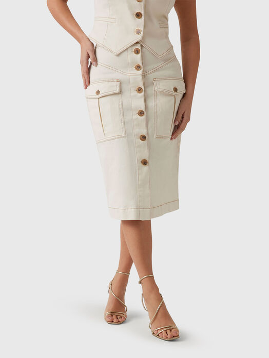 NAOMI midi skirt with buttons