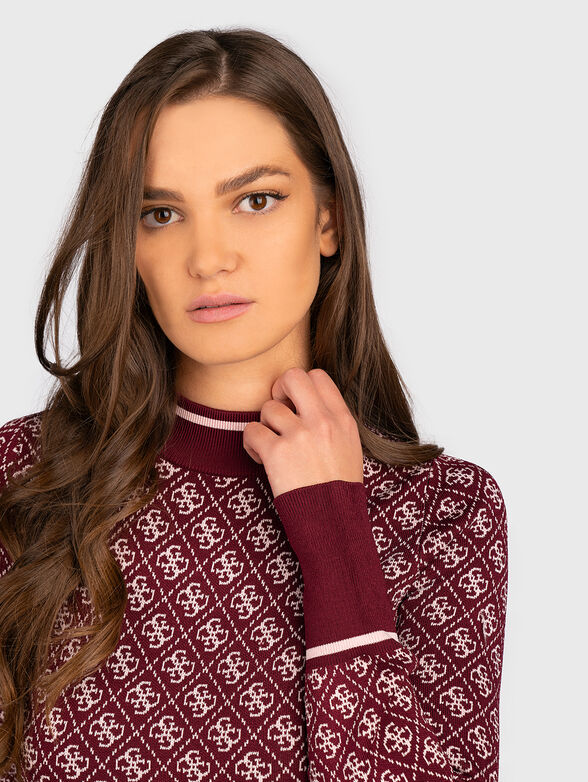Knit dress with monogram logo detail - 3