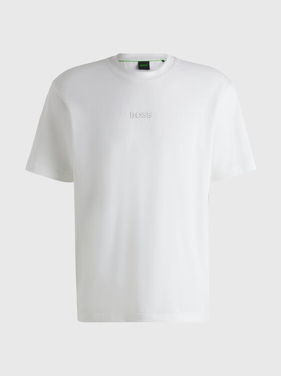 T-shirt with oval neckline in black  - 1