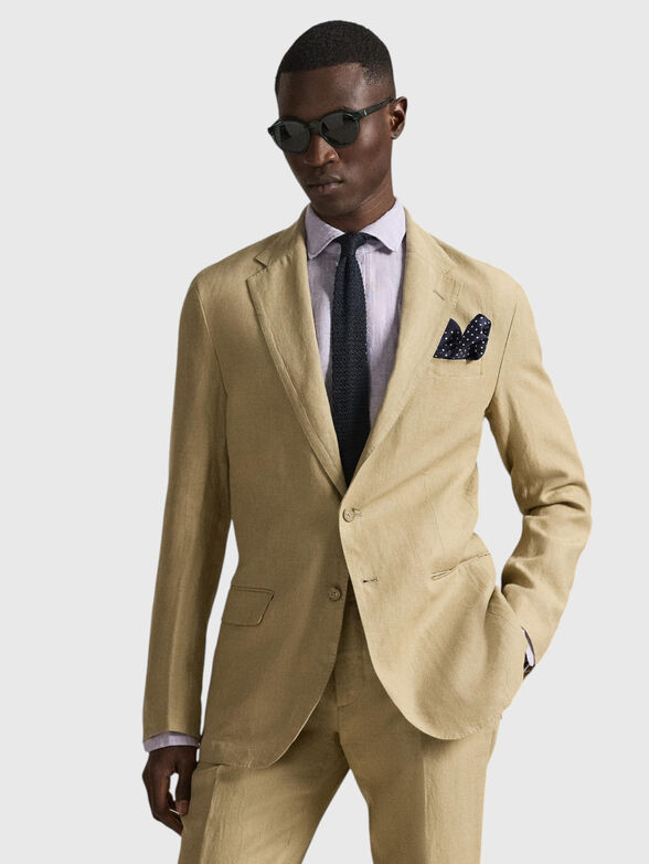 Single-breasted linen jacket - 1
