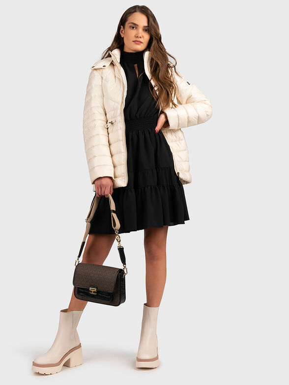 Hooded jacket in ecru color - 2