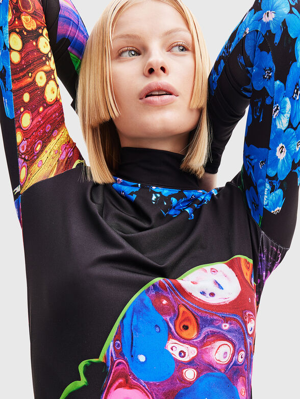 Midi dress with floral print - 3