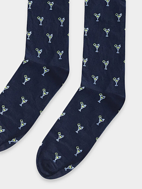 EASY LIVING blue printed socks - 2
