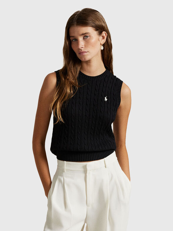 Sleeveless cotton sweater - 1