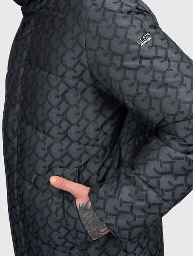 Padded jacket with monogram - 5