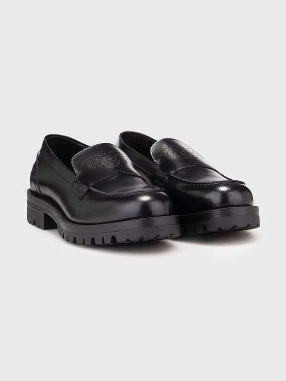 Leather loafers with logo - 2
