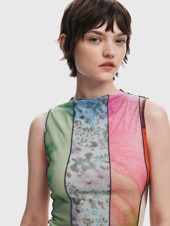 Mini dress with contrasting panels - 3